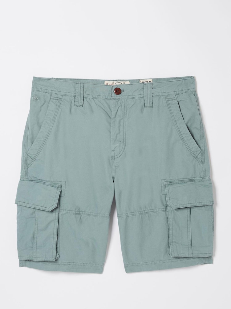 FatFace Bude Light Blue Lightweight Cargo Shorts - Image 4 of 4