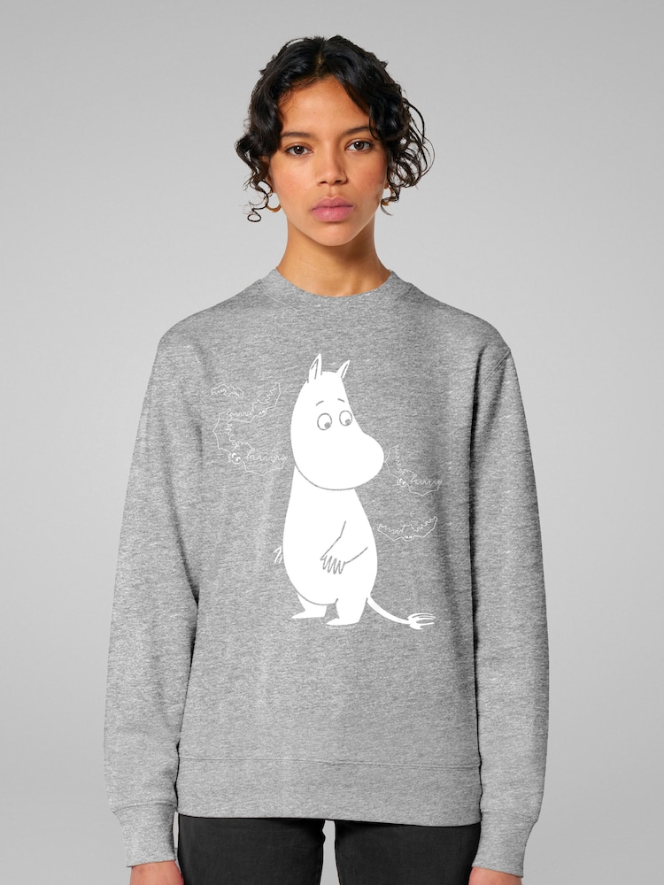 All + Every Grey Moomin Moomintroll Surrounded By Spooky Bats Sweatshirt - Image 1 of 4 All + Every Grey Moomin Moomintroll Surrounded By Spooky Bats Sweatshirt - Image 1 of 4