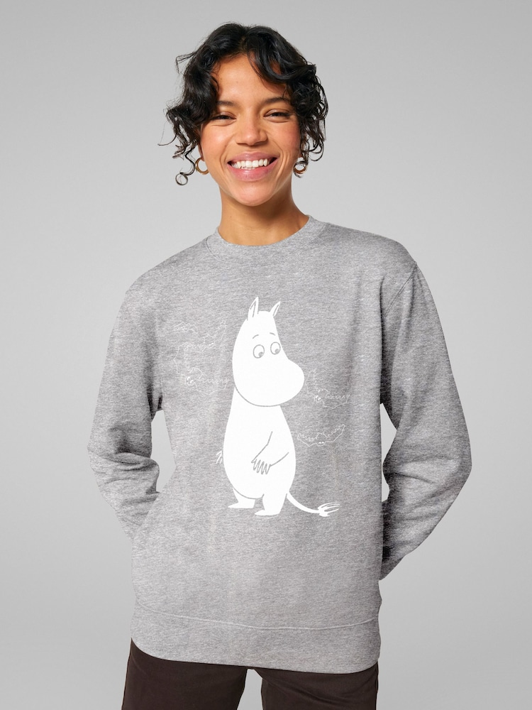 All + Every Grey Moomin Moomintroll Surrounded By Spooky Bats Sweatshirt - Image 2 of 4 All + Every Grey Moomin Moomintroll Surrounded By Spooky Bats Sweatshirt - Image 2 of 4