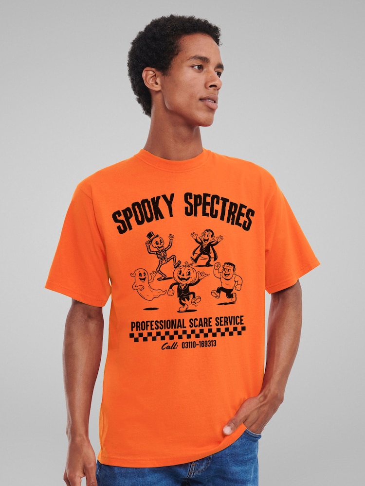 All + Every Orange Halloween Spooky Spectres 1920's Retro Pumpkin & Co T-Shirt - Image 1 of 4 All + Every Orange Halloween Spooky Spectres 1920's Retro Pumpkin & Co T-Shirt - Image 1 of 4
