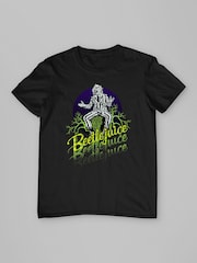 Tricou All + Every Beetlejuice de Halloween cu costum cu dungi - Imaginea 3 din 4
