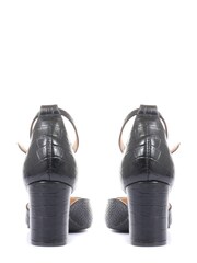 Jones Bootmaker Black Ellie Croc Leather Ladies Mary Jane Shoes - Image 3 of 5