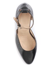 Jones Bootmaker Black Ellie Croc Leather Ladies Mary Jane Shoes - Image 4 of 5