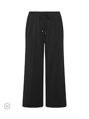 Yours Curve Black Pleated Wide Leg Trousers - Image 5 of 6
