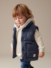 Navy Blue Padded Gilet (3mths-10yrs) - Image 1 of 8
