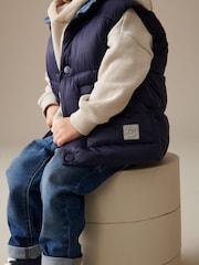 Navy Blue Padded Gilet (3mths-10yrs) - Image 5 of 8