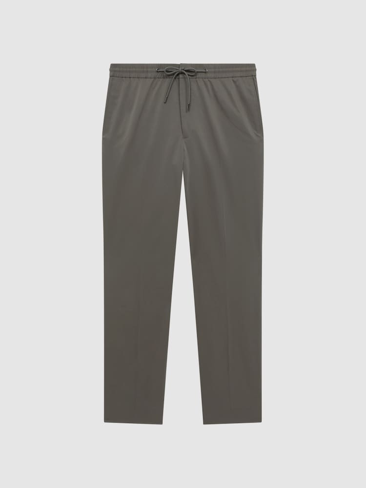 Reiss Khaki Hatfield Technical Drawstring Trousers - Image 2 of 4