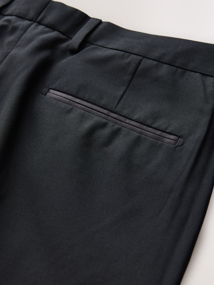 Black Regular Fit Tuxedo Suit Trousers - Image 10 of 10