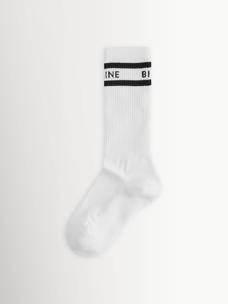 ANINE BING White Sully Sporty Socks In Stripe - Image 1 of 1