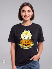 All + Every Black Peanuts Halloween The Great Pumpkin T-Shirt - Image 1 of 4