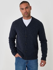 Threadbare Diamond Cable Knit V-Neck Cardigan - 5şəkildən 2 şəkil