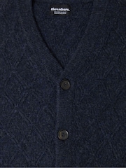 Threadbare Diamond Cable Knit V-Neck Cardigan - 5şəkildən 5 şəkil
