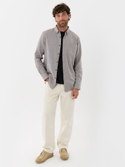 Threadbare Brown Regular Fit Textured Cotton Shirt - Image 4 of 5