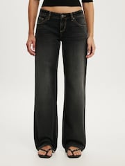 Cotton On Black Low Rise Straight Jeans - Image 4 of 5