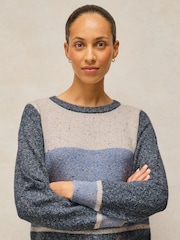 White Stuff Blue Talia Nep Block Jumper - Image 4 of 6