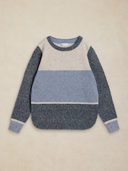 White Stuff Blue Talia Nep Block Jumper - Image 5 of 6