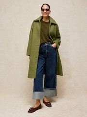 White Stuff Green Kelsey Wool Blend Coat - Image 3 of 8