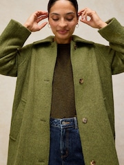 White Stuff Green Kelsey Wool Blend Coat - Image 5 of 8