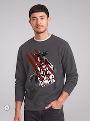All + Every Grey Stranger Things We're Not In Hawkins Anymore Demogorgon Sweatshirt - Image 1 of 4