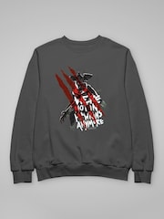 All + Every Grey Stranger Things We're Not In Hawkins Anymore Demogorgon Sweatshirt - Image 3 of 4