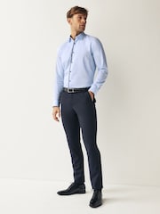 Blau - Formales Oxford-Hemd aus100 % Baumwolle mit Besatz - Bild 2 von 7