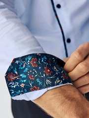 Blau - Formales Oxford-Hemd aus100 % Baumwolle mit Besatz - Bild 5 von 7