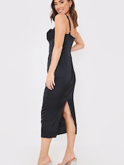 In The Style Black Georgia Louise Cowl Neck Lace Bodice Midi Dress - Image 3 of 4