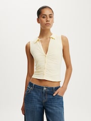 Cotton On Toplanmış Ön Polo Köynək - 4şəkildən 2 şəkil