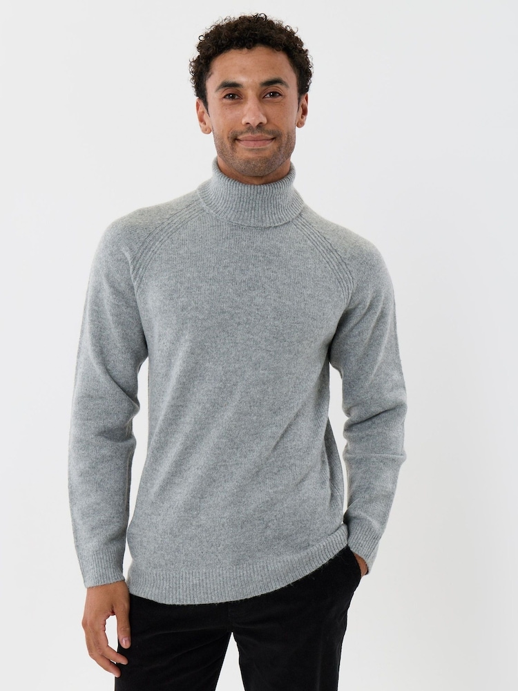 Threadbare Grey Raglan Sleeve Roll Neck Jumper - Image 2 of 5 Threadbare Grey Raglan Sleeve Roll Neck Jumper - Image 2 of 5