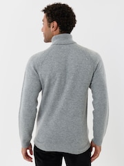 Threadbare Grey Raglan Sleeve Roll Neck Jumper - Image 3 of 5