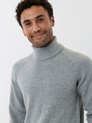 Threadbare Grey Raglan Sleeve Roll Neck Jumper - Image 4 of 5