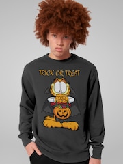 All + Every Grey Garfield Halloween Trick Or Treat Sweatshirt - Image 1 of 4