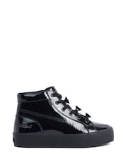 Kickers Black Tovni Stack Hi Flower Patent Trainers - Image 1 of 6