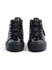 Kickers Black Tovni Stack Hi Flower Patent Trainers - Image 3 of 6