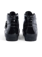 Kickers Black Tovni Stack Hi Flower Patent Trainers - Image 4 of 6