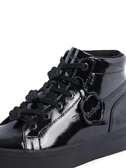 Kickers Black Tovni Stack Hi Flower Patent Trainers - Image 6 of 6