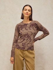 White Stuff Natural Lois Print Cardigan - Image 1 of 6