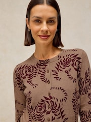 White Stuff Natural Lois Print Cardigan - Image 4 of 6