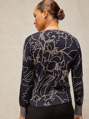 White Stuff Blue Lois Print Cardigan - Image 2 of 6