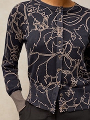 White Stuff Blue Lois Print Cardigan - Image 4 of 6