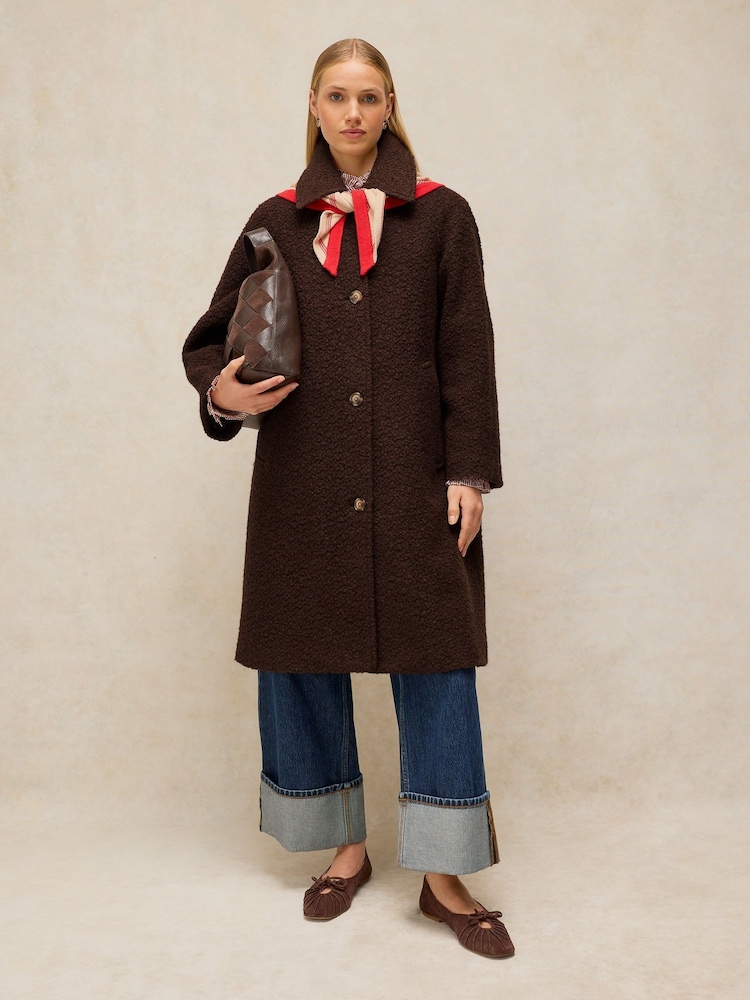 White Stuff Brown Kelsey Boucle Wool Blend Coat - Image 1 of 6 White Stuff Brown Kelsey Boucle Wool Blend Coat - Image 1 of 6