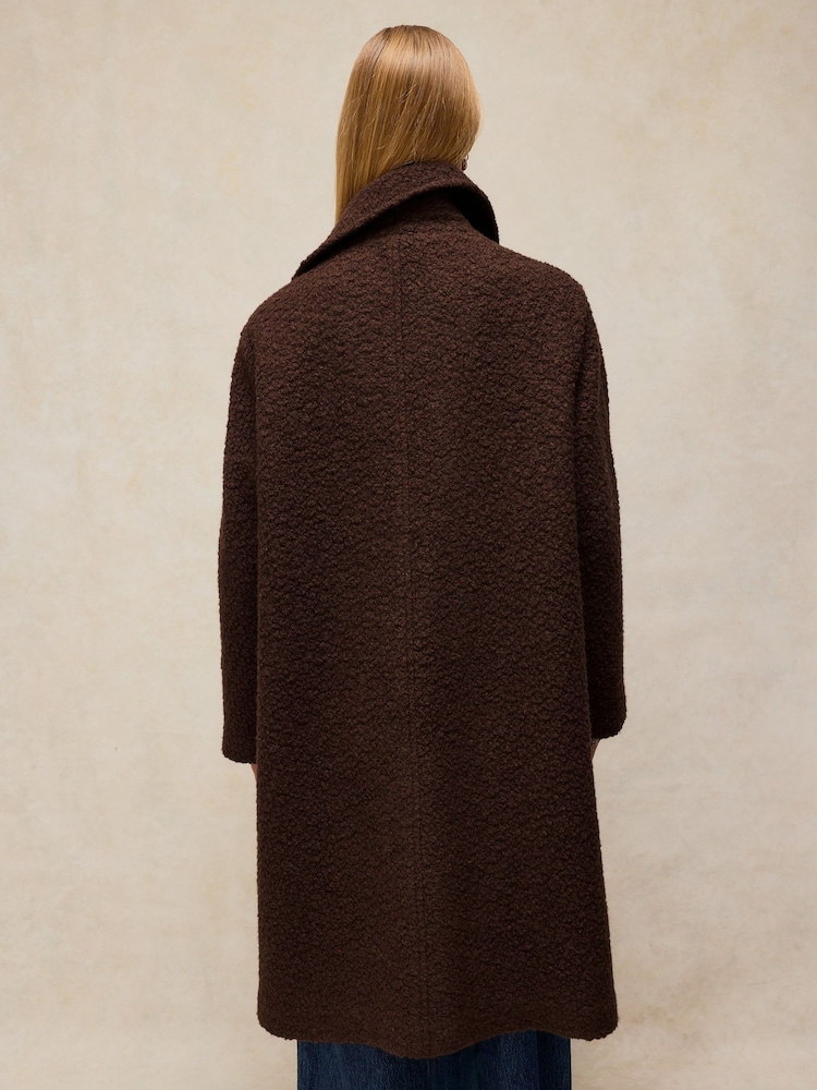 White Stuff Brown Kelsey Boucle Wool Blend Coat - Image 2 of 6 White Stuff Brown Kelsey Boucle Wool Blend Coat - Image 2 of 6