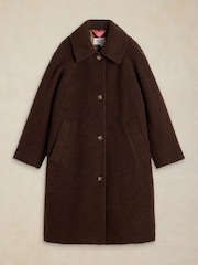 White Stuff Brown Kelsey Boucle Wool Blend Coat - Image 5 of 6