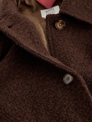 White Stuff Brown Kelsey Boucle Wool Blend Coat - Image 6 of 6