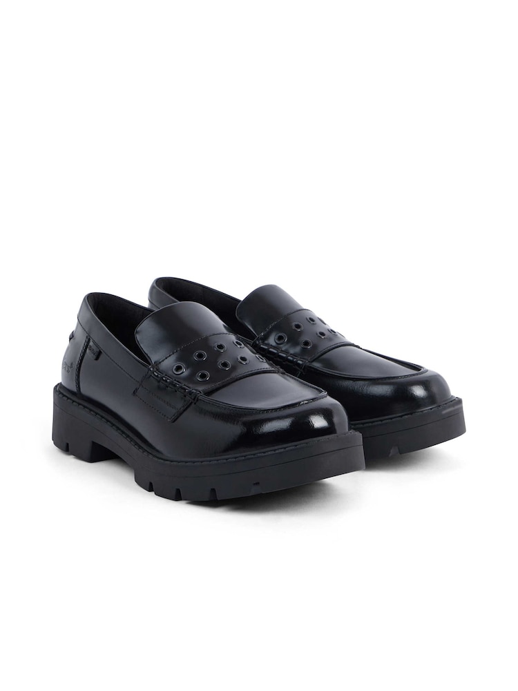 Kickers Black Kori Loafer Rivet Leather Shoes - Image 2 of 5