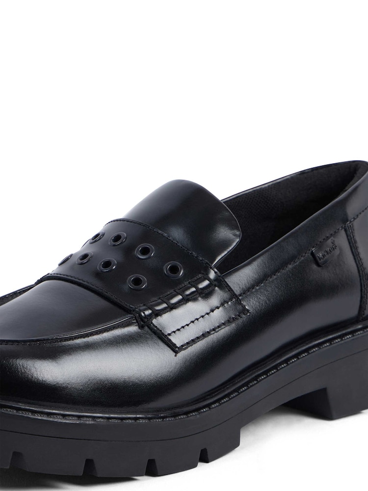 Kickers Black Kori Loafer Rivet Leather Shoes - Image 5 of 5
