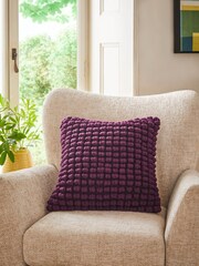 Purple 43 x 43 Global Bobble Cushion - Image 1 of 6