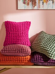Purple 43 x 43 Global Bobble Cushion - Image 3 of 6