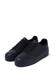 Kickers Black Tovni Stack Leather Trainers - Image 3 of 5