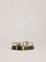 White Stuff Black Belts 2 Pack - Image 1 of 4